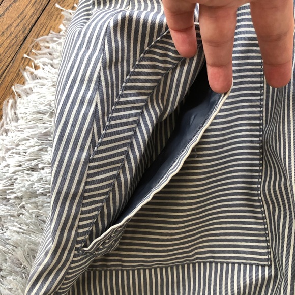 Slate Blue/Off-White Seersucker-Print Skirt - Picture 4 of 4